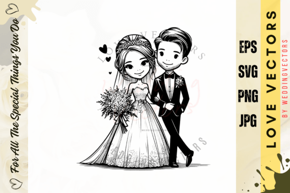 Capturing Forever: Using Wedding Couple and Love Vectors - C5027