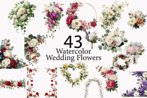 Designing Romance: Using Wedding Flowers Watercolor Clipart