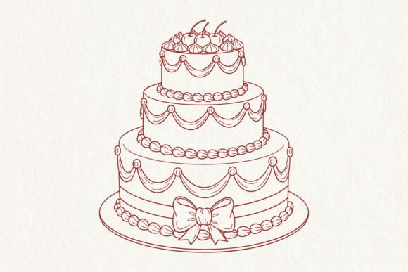 Elegant 3 Tier Wedding Cake SVG for Your Designs
