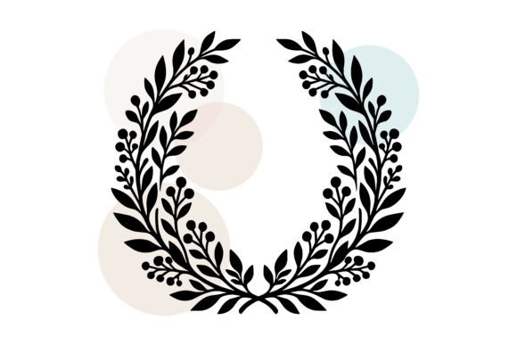 Elegant Botanical Accents: The Berry Leaf Wedding Laurel Frame Vector