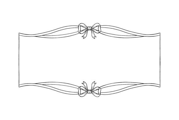 Elegant Ribbon Bow Wedding Frame Vector