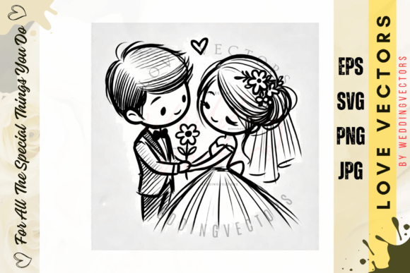 Elegant Wedding Couple and Love Vectors for Designers