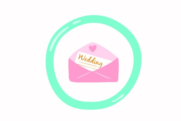 Elegant Wedding Icon Envelope Pink Svg for Modern Designs