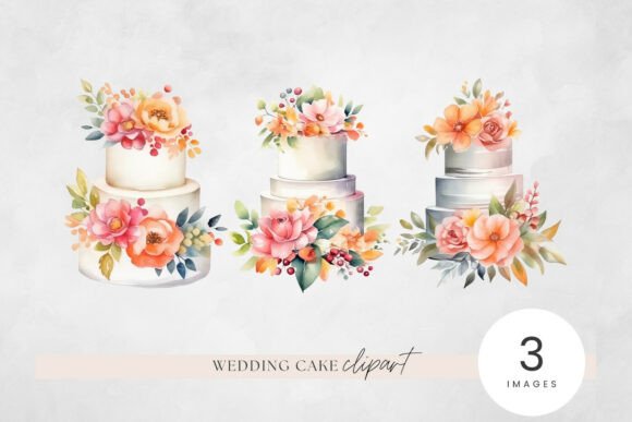 Elevate Your Event Stationery with Watercolor Cake Clipart