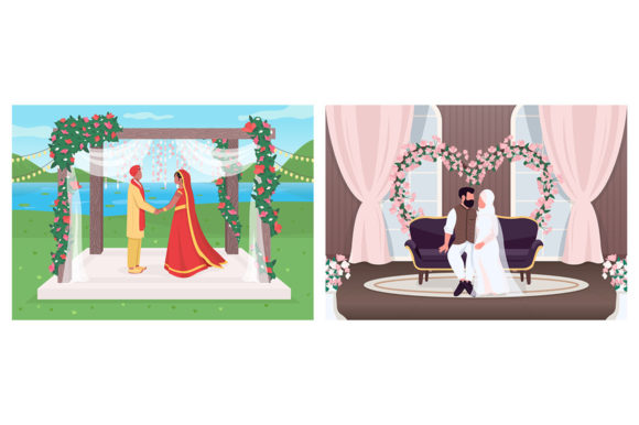 Indian and Muslim Wedding Illustrations: A Designer's Guide