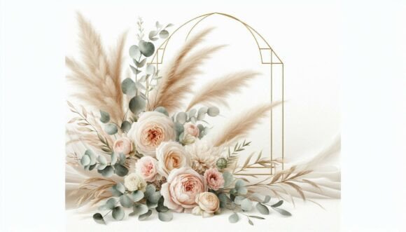 Watercolor Wedding Backdrop: Digital Art for Every Project