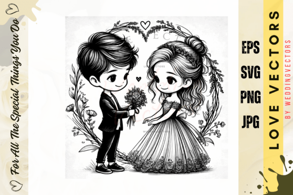 Wedding Couple and Love Vectors - C3988: A Designer's Guide