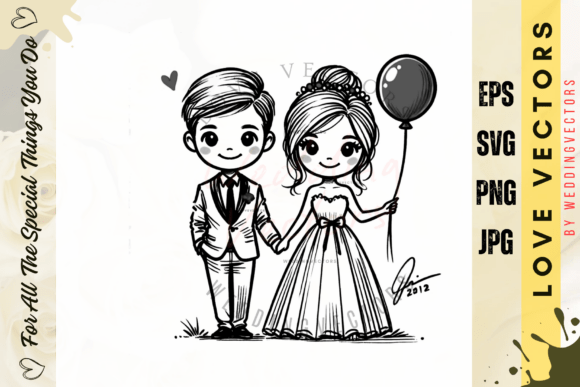 Wedding Couple and Love Vectors - C4558