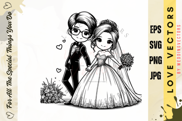 Wedding Couple and Love Vectors - C4964: A Timeless Design Asset