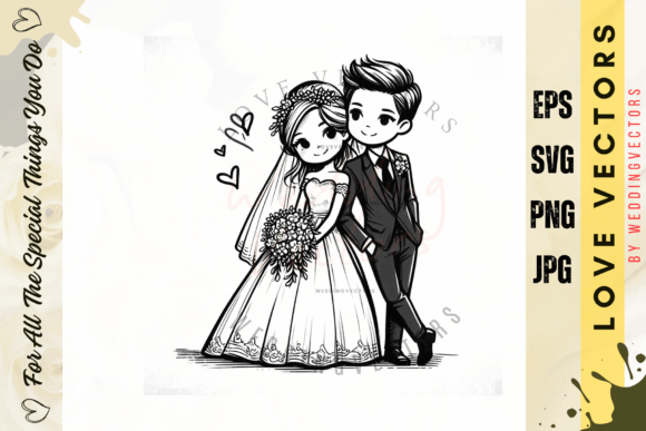 Wedding Couple and Love Vectors - C5013: Soft Romance in Design