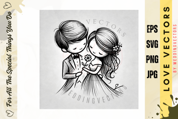 Wedding Couple and Love Vectors - C534: Your Guide to Romantic Visuals