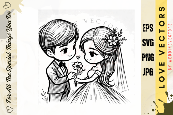 Wedding Couple and Love Vectors - C538: A Designer's Asset
