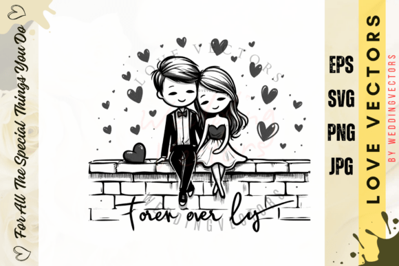 Wedding Couple and Love Vectors: The C3698 Collection