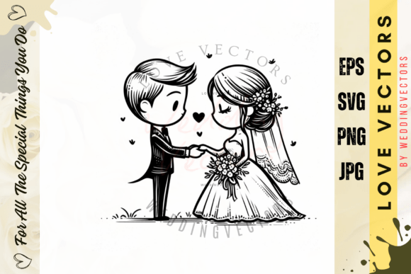 Wedding Couple and Love Vectors: The C3917 Collection